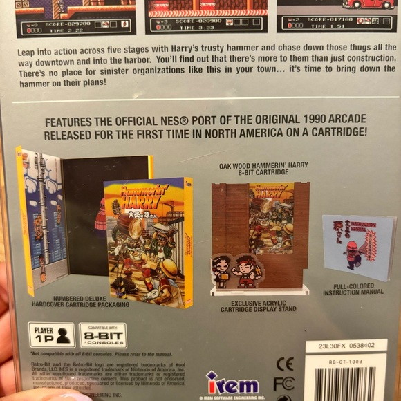Hammerin Harry Nintendo NES Collectors Retro-bit - Retro Limited Run NEW! SEALED - Picture 4 of 10